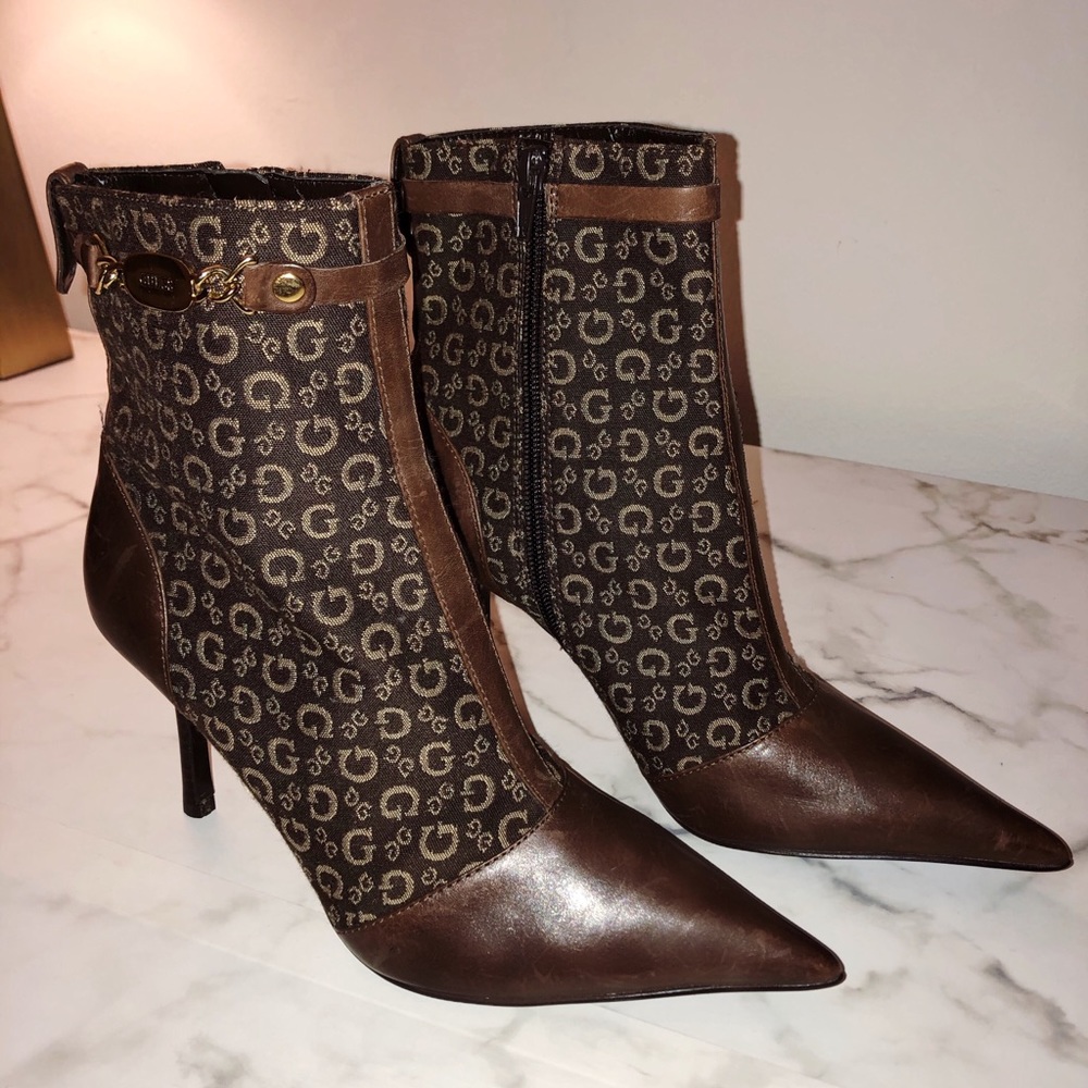 Guess Brown Heeled Booties